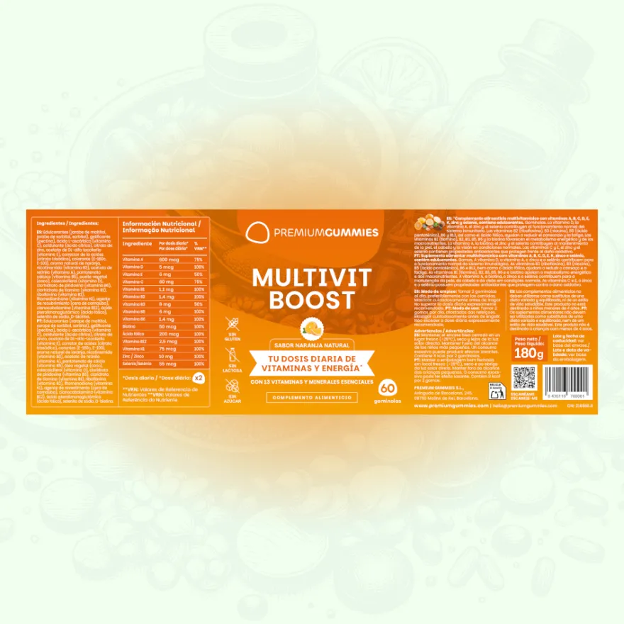 Premium Gummies Multivit Boost Multivitamínico 60 Gominolas