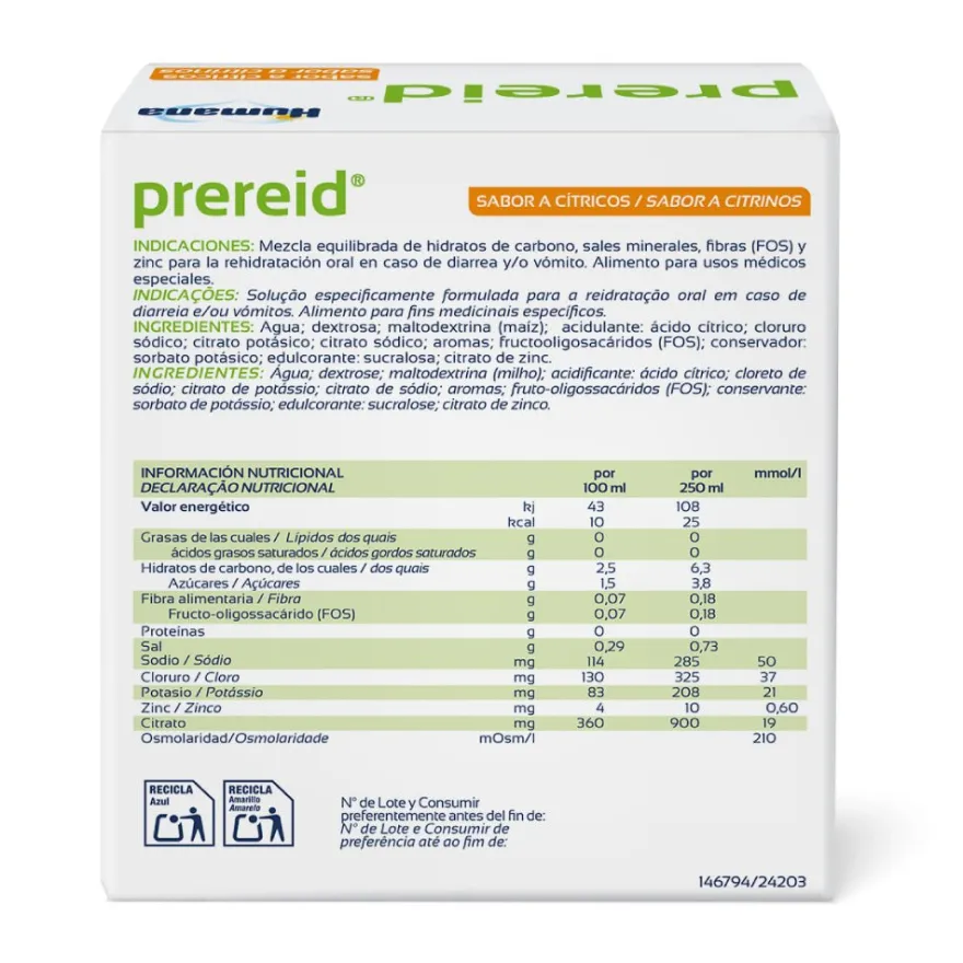 Prereid Solución Rehidratación Oral 3 x 250ml
