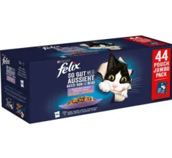 Purina Felix Fantastic Selección de Sabores Alimento Húmedo para Gatos Adultos 44x85gr