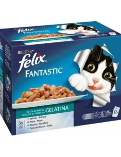 Purina Felix Feline Fantastic Festin Del Mar Comida Húmeda 12 sobres de 85g