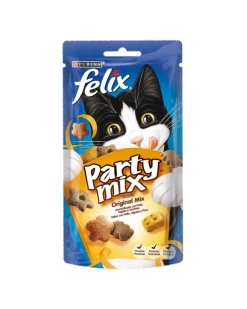 Purina Felix Party Mix Original Snacks para Gatos 8x60g