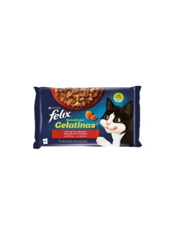 Purina Felix Sensations sobres en Gelatina Festín de Sabores 4 x 85gr