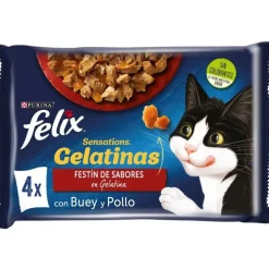 Purina Felix Sensations sobres en Gelatina Festín de Sabores 4 x 85gr