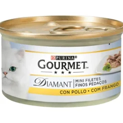 Purina Gourmet Diamant Finas Lonchas con Pollo Alimento Húmedo para Gatos 24x85g
