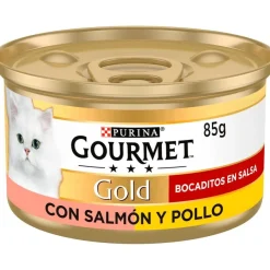 Purina Gourmet Gold Bocaditos en Salsa con Salmón y Pollo Alimento Húmedo 24 ud