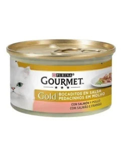 Purina Gourmet Gold Bocaditos en Salsa con Salmón y Pollo Alimento Húmedo 24 ud