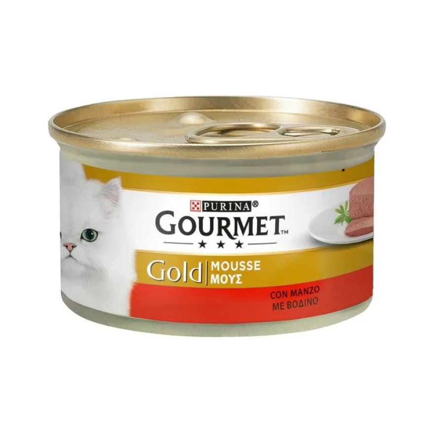 Purina Gourmet Gold Mousse Buey 24x85g