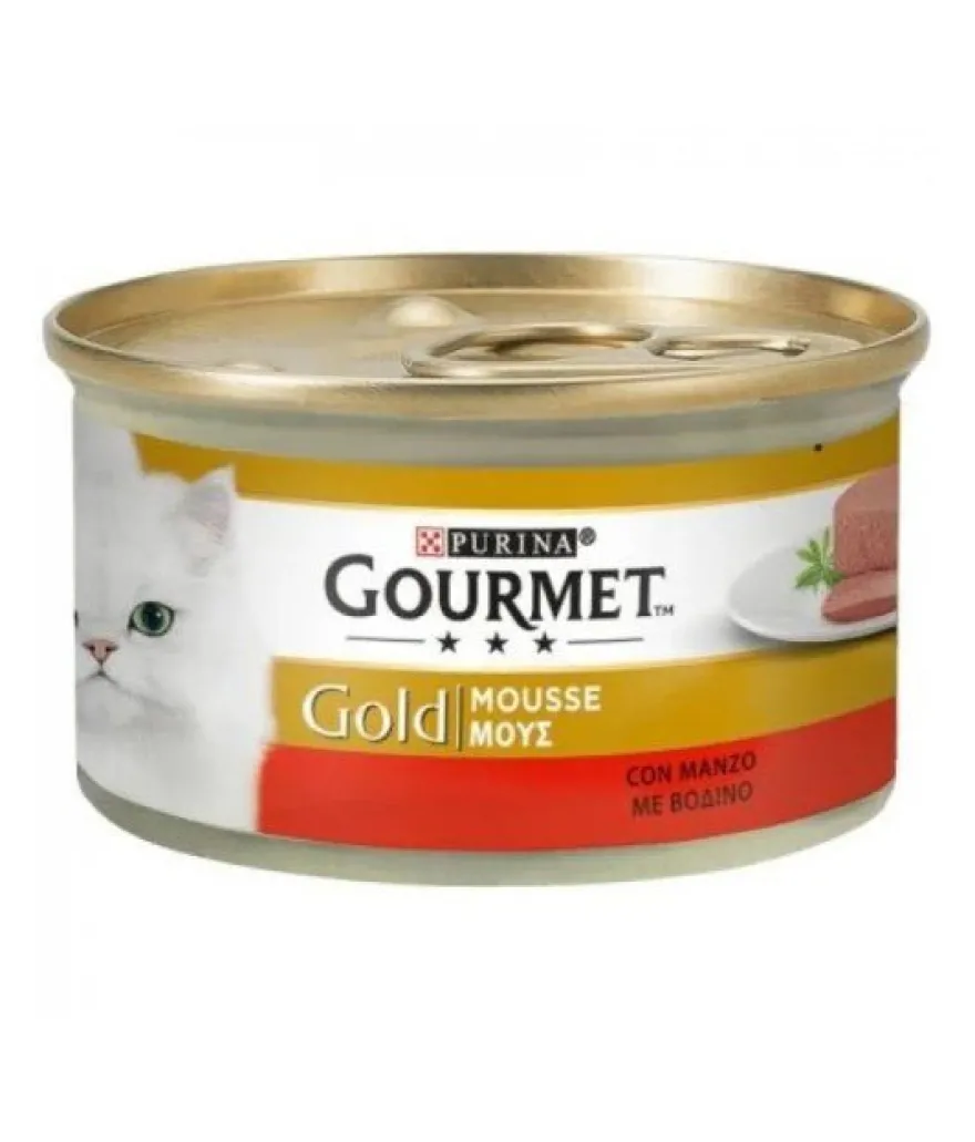 Purina Gourmet Gold Mousse Buey 24x85g