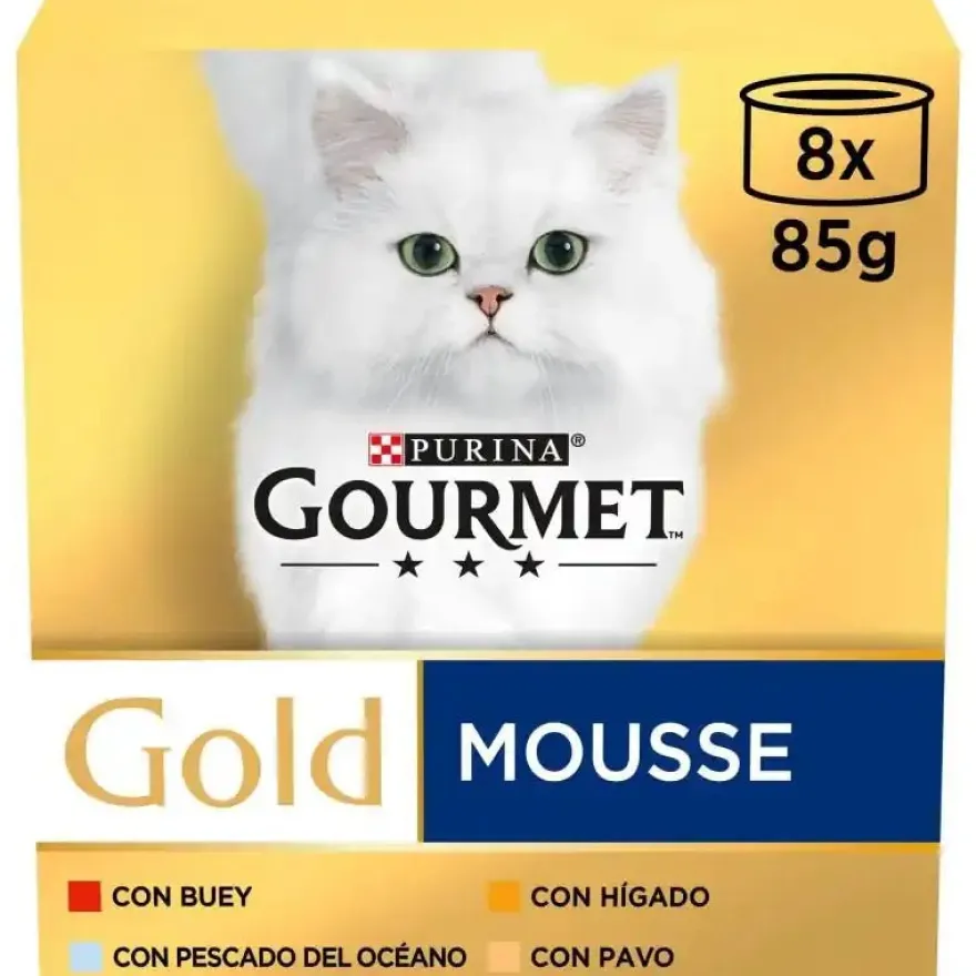 Purina Gourmet Gold Multi Mega D Mousse Húmeda Gato 12x85g