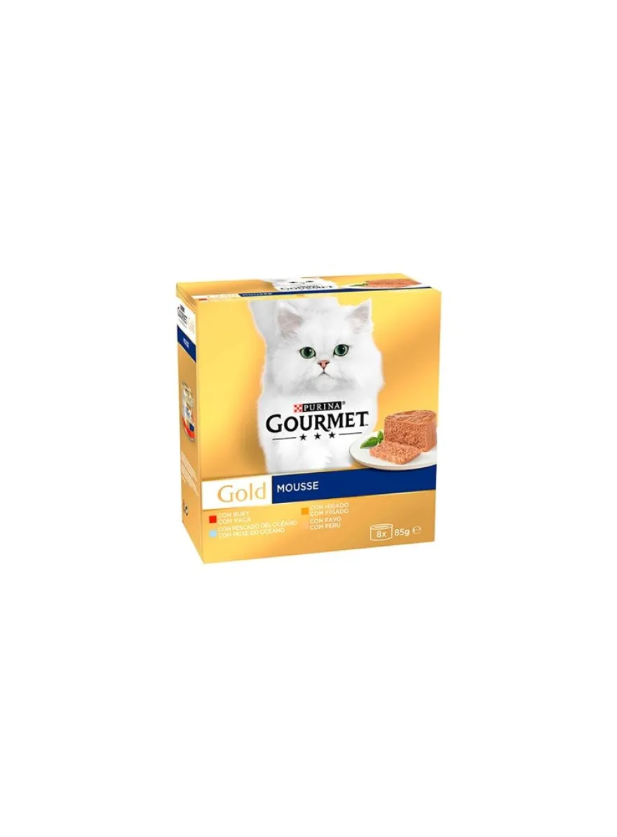 Purina Gourmet Gold Multi Mega D Mousse Húmeda Gato 12x85g