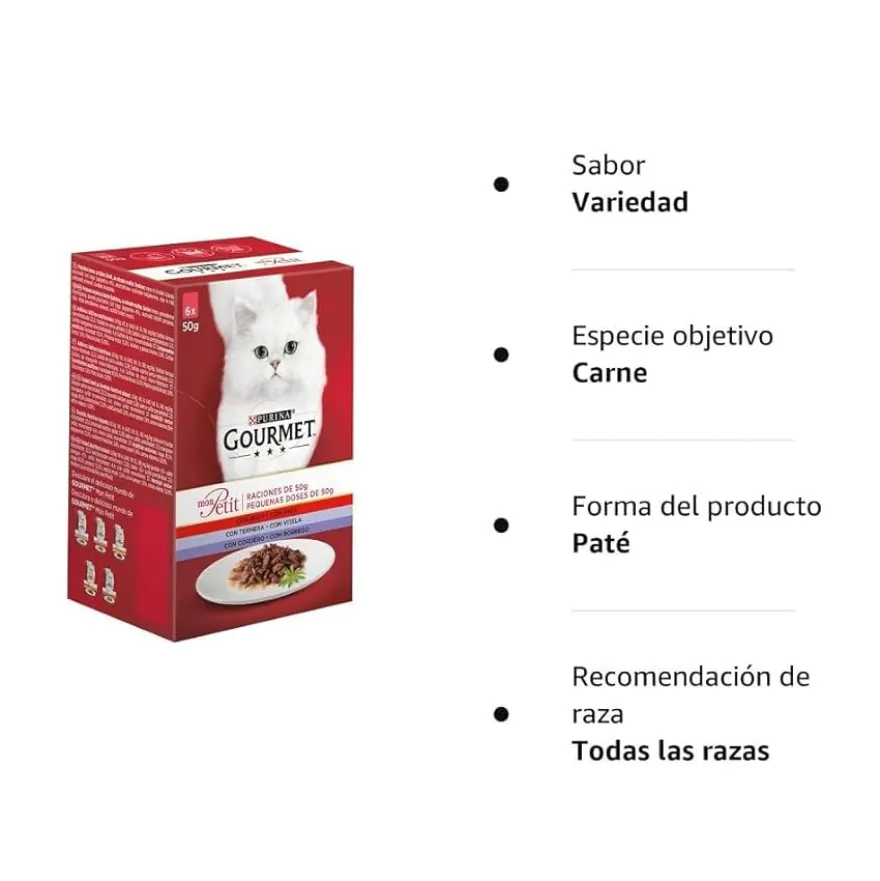 Purina Gourmet Mon Petit Húmedo Carnes 6 ud