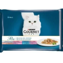 Purina Gourmet Perle Delicias Pescado Océano Alimento Húmedo 12 cajas de 4 sobres de 85g
