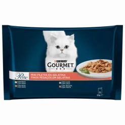 Purina para gatos GOURMET PERLE Mini Filetes en Gelatina PACK 4 x 85 gr