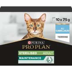 Purina Pro Plan Feline Esterilizado Bacalao Alimento en Terrina 10 uds