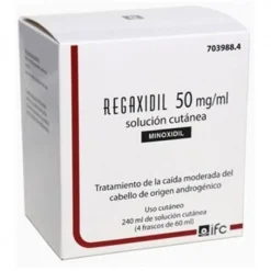 REGAXIDIL Solución Cutánea Minoxidil 50mg/ml 4x60ml (240ml)