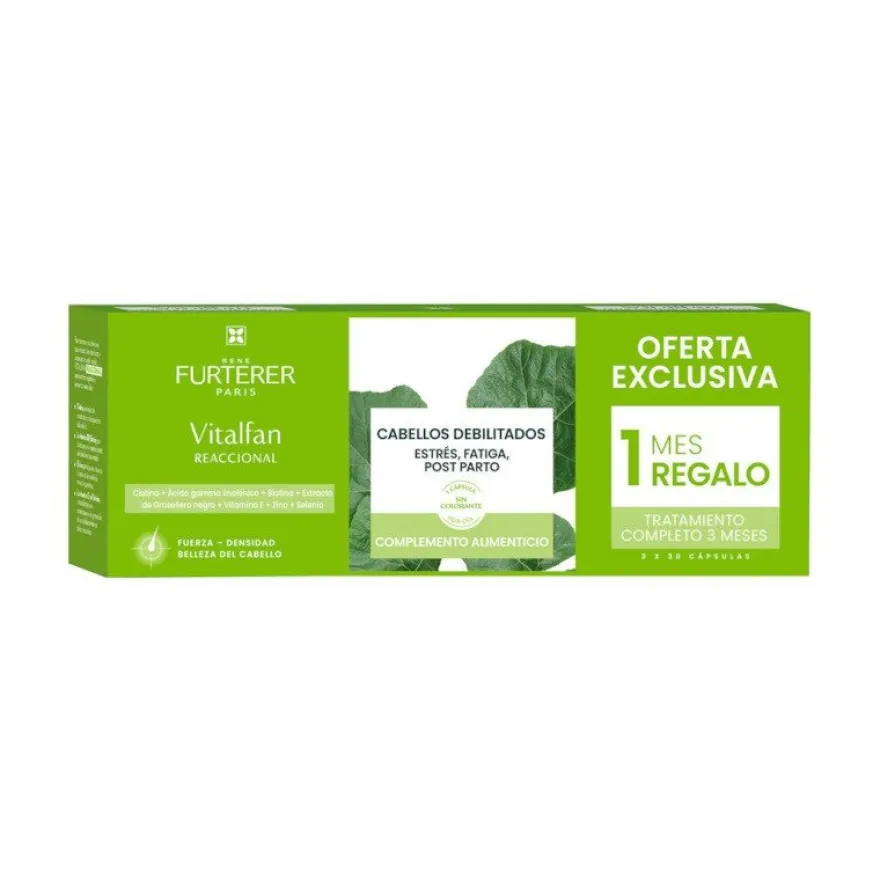 RENE FURTERER Vitalfan Anticaída Reaccional 60 Cápsulas + 30 GRATIS