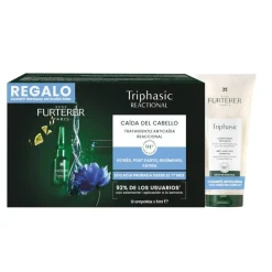 René Furterer Triphasic Reaccional 12 Ampollas + Champú Triphasic 50 ml de REGALO