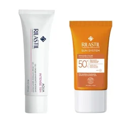 RILASTIL Pack Aqua Intense 72h Gel-Crema 40ml + Sun System 50+ Color 50ml