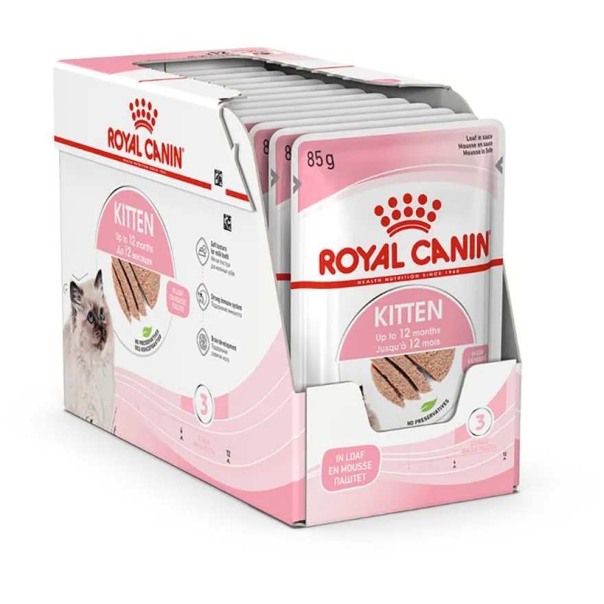 Royal Feline Kitten Pate Comida Húmeda 12 sobres de 85g