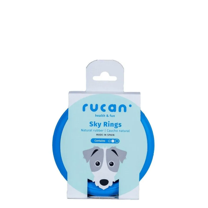 Rucan Anillo Sky Mediano Juguete para Perros Azul 115g