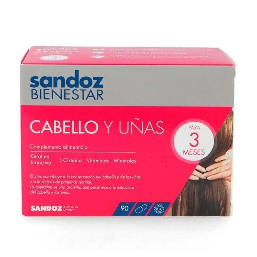 SANDOZ Bienestar Cabello y Uñas 90 Cápsulas