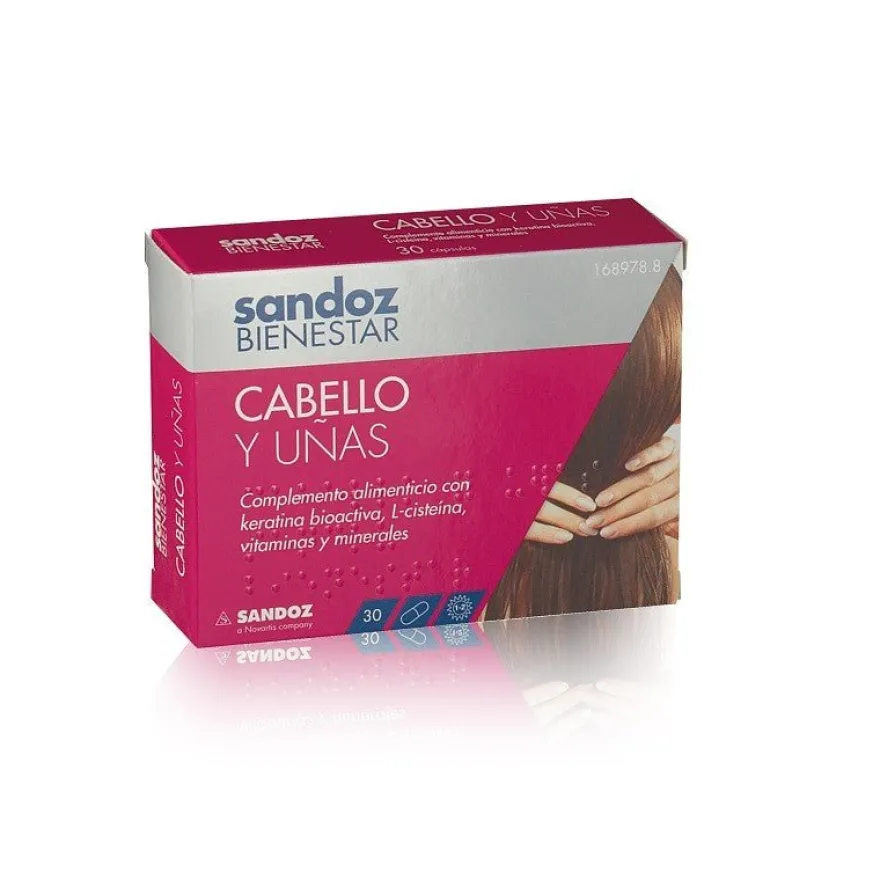 SANDOZ Bienestar Cabello y Uñas 30 Cápsulas