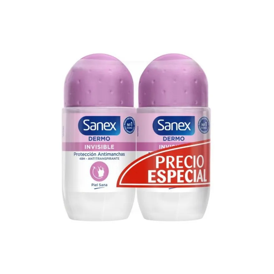 Sanex Dermo Invisible Desodorante Roll-On Dúo 2X50ml