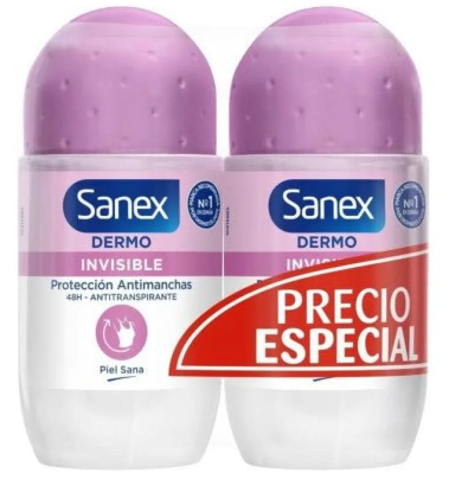 Sanex Dermo Invisible Desodorante Roll-On Dúo 2X50ml