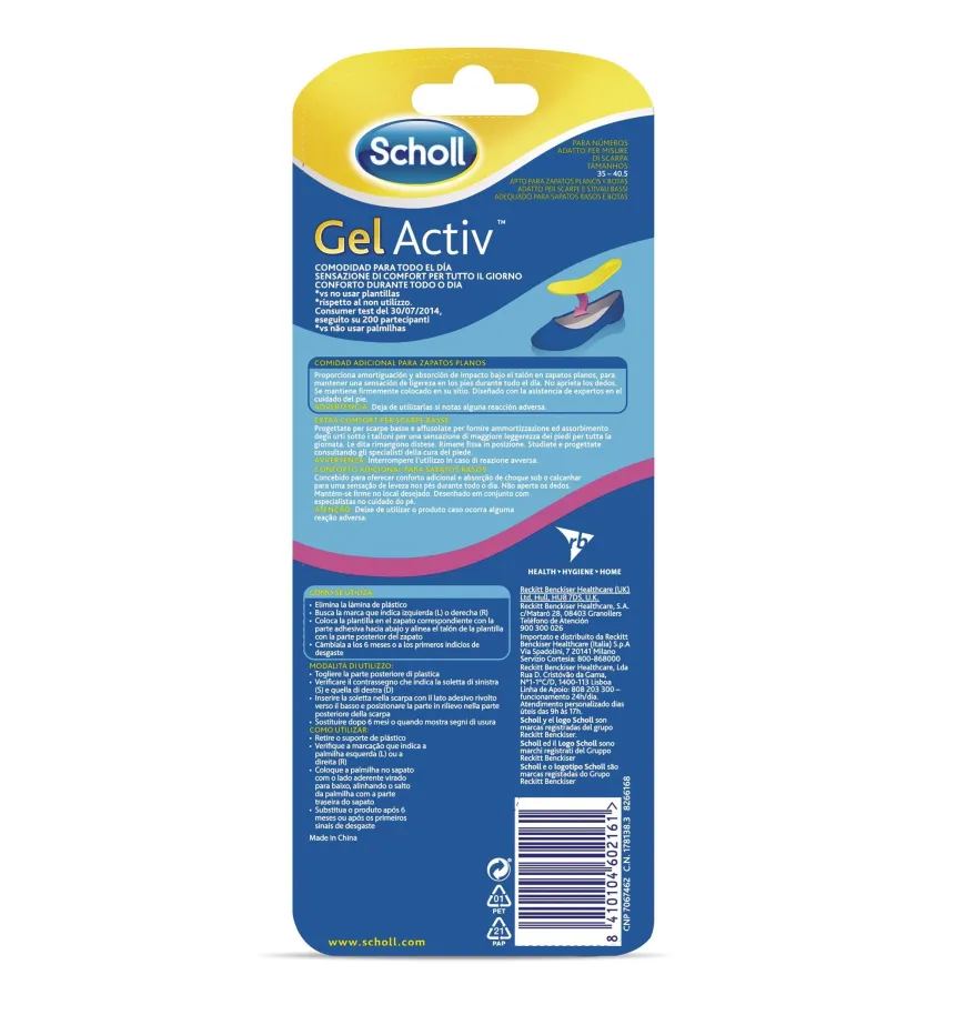 SCHOLL Plantilla Gel Activ Zapato Plano 2 uds
