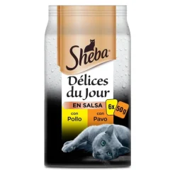 Sheba Delices Du Jour Aves Alimento Húmedo para Gatos 12 paquetes de 6 sobres de 50g