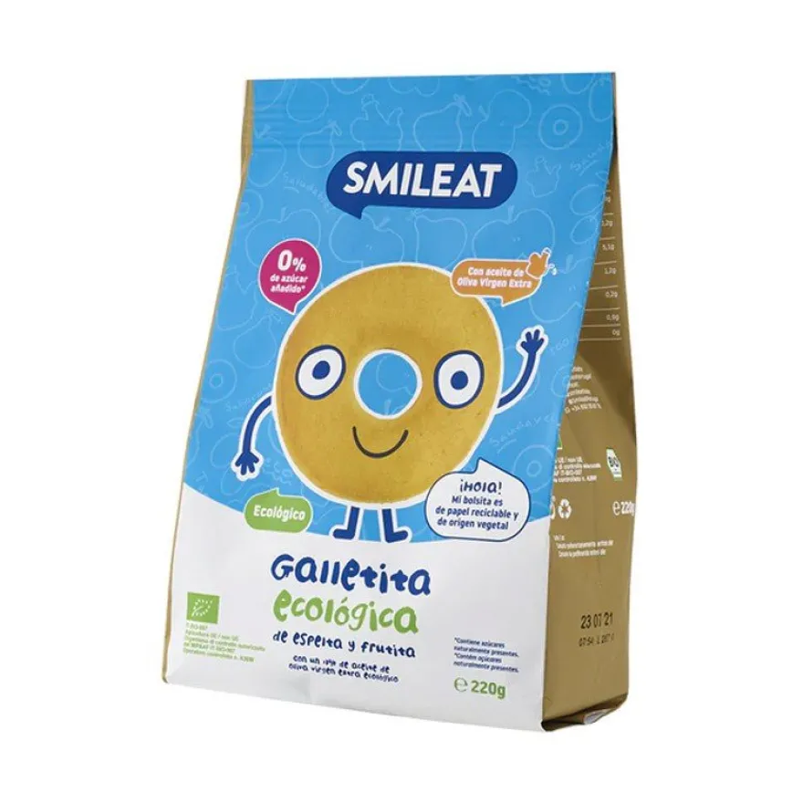 SMILEAT Galletas Ecológicas de Espelta y Fruta 220 gr