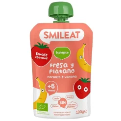 SMILEAT Pouch Leche de Almendras con Fresa y Plátano 100gr