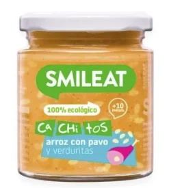SMILEAT Tarrito Ecológico Cachitos Arroz con Pavo y Verduras 230g