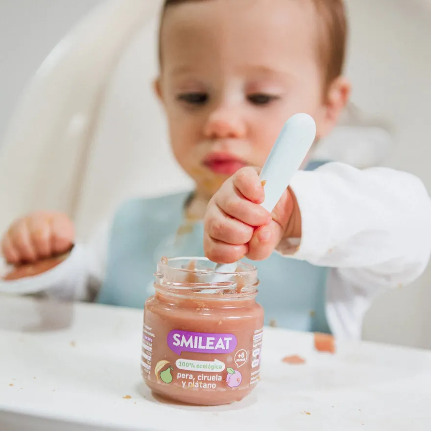 SMILEAT Tarrito Ecológico Pera, Ciruela y Plátano 130g