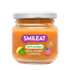 SMILEAT Tarrito Ecológico Pera, Ciruela y Plátano 130g