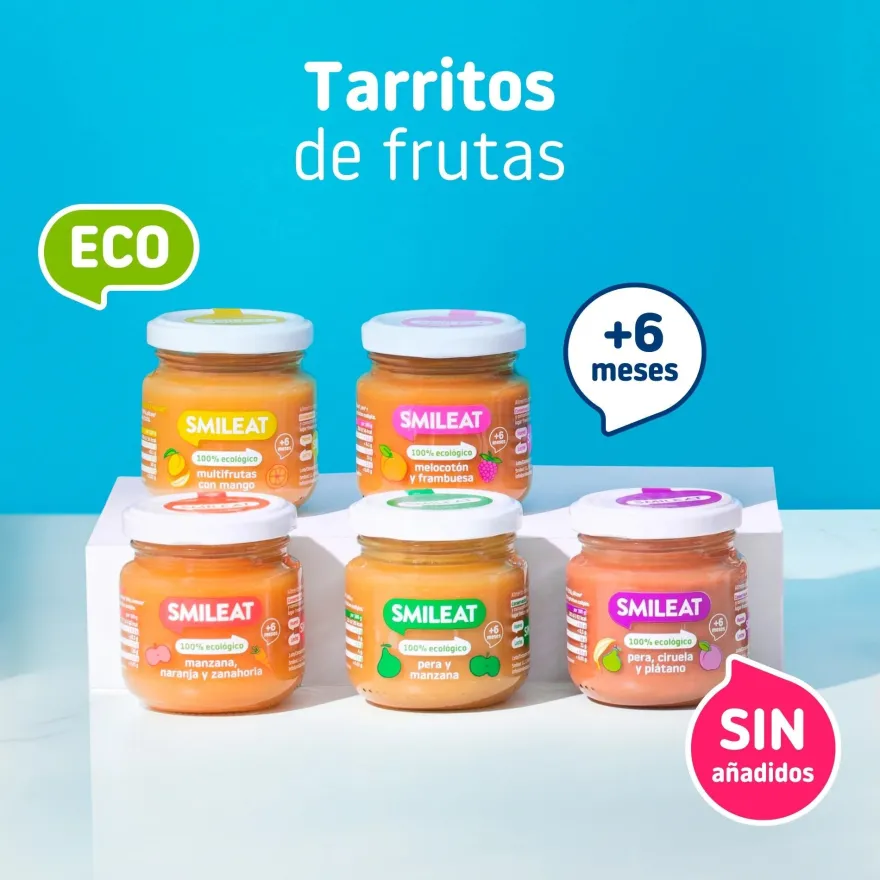 SMILEAT Tarrito Ecológico Pera, Ciruela y Plátano 130g