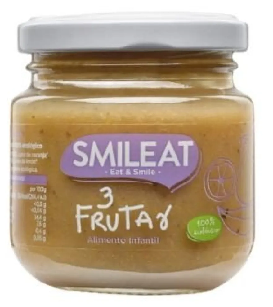 SMILEAT Tarrito Ecológico Pera, Ciruela y Plátano 130g