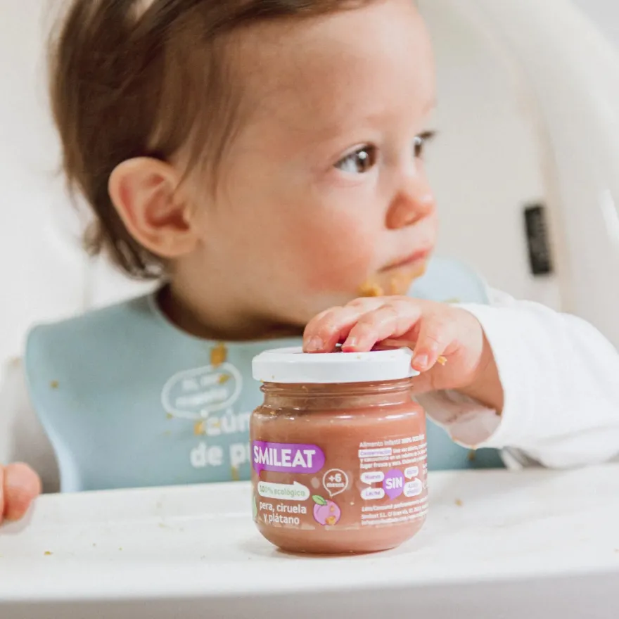 SMILEAT Tarrito Ecológico Pera, Ciruela y Plátano 130g
