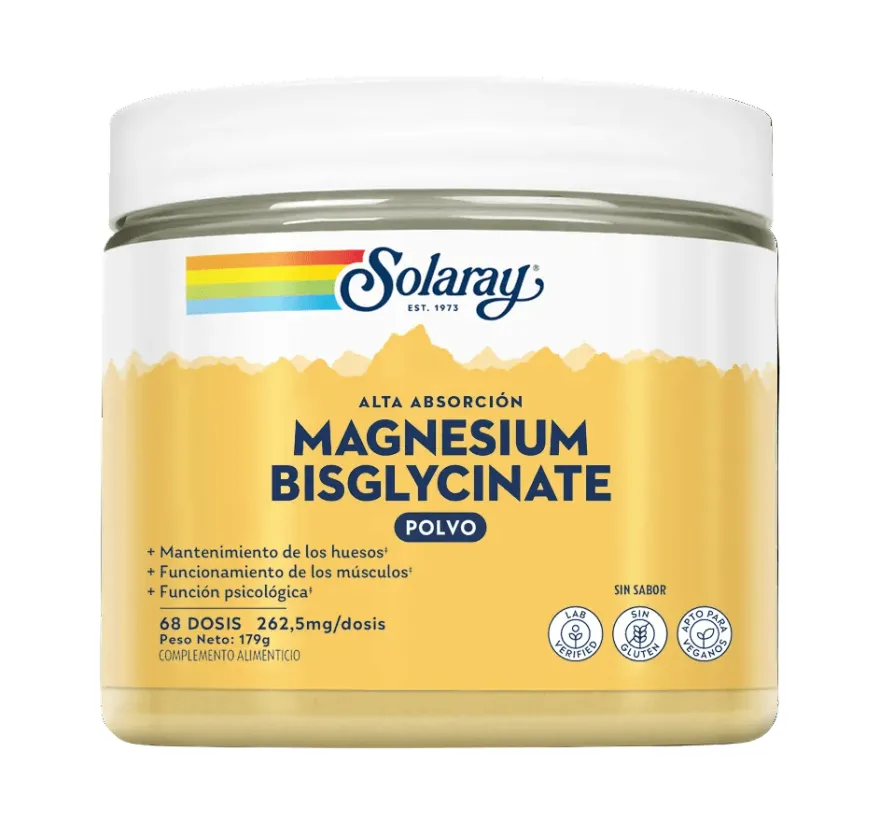 Solaray Polvo Magnesio Bisglycinate 68 Dosis 179g