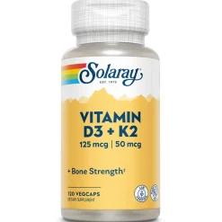 Solaray Vitamina D3 + K2 120 Cápsulas