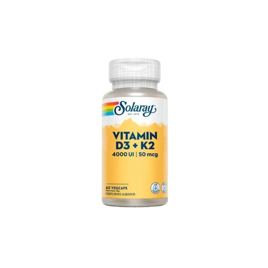 Solaray Vitamin D3 + K2 60 Cápsulas