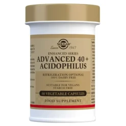 SOLGAR 40+ Acidophilus Avanzado Probiótico 60 Cápsulas Vegetales