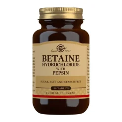 SOLGAR Betaína Clorhidrato con Pepsina 100 Comprimidos