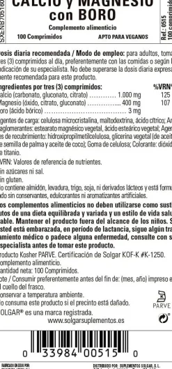 Solgar Calcio/Mag Plus+ Boro 100 Comprimidos