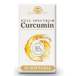 SOLGAR Curcumina de Espectro Completo 185x (30 Cápsulas Blandas)