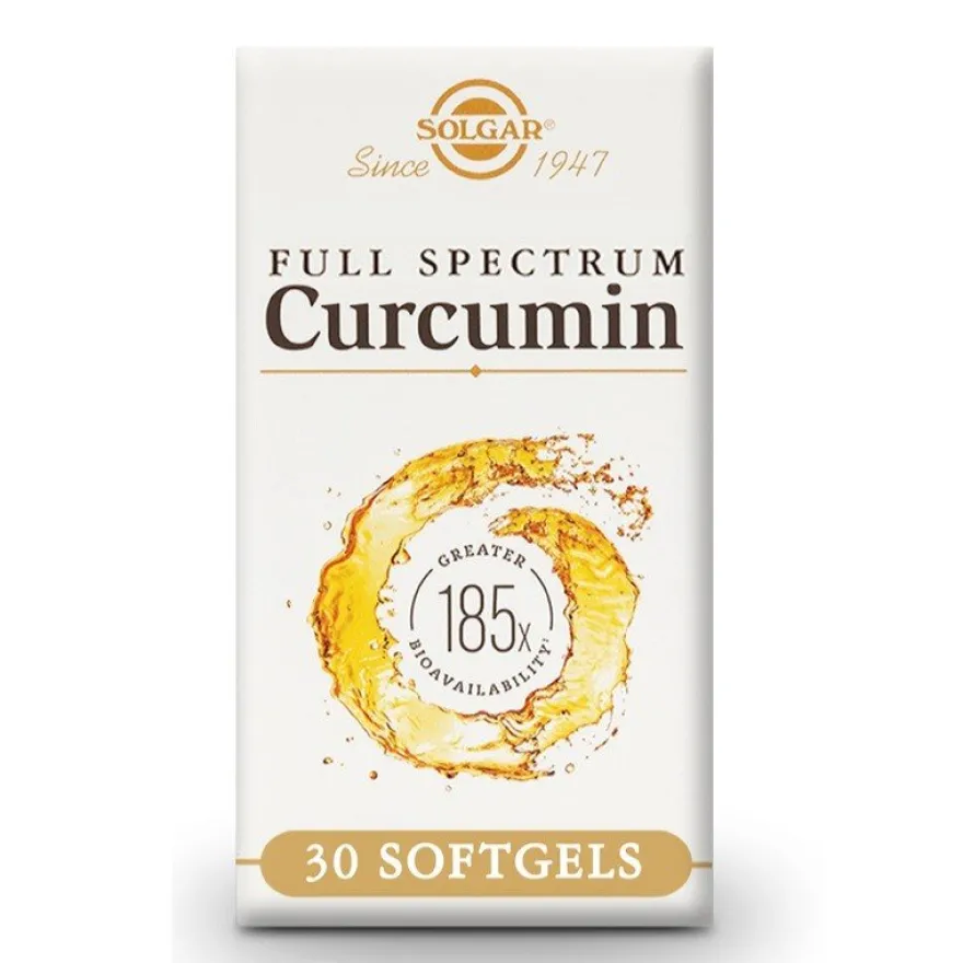 SOLGAR Curcumina de Espectro Completo 185x (30 Cápsulas Blandas)