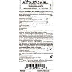 SOLGAR Ester-C Plus 500mg Vitamina C 100 Cápsulas Vegetales