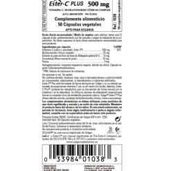 SOLGAR Ester-C Plus 500mg Vitamina C 50 Cápsulas Vegetales