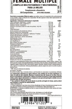 SOLGAR Female Multiple Complemento para la Mujer 120 Comprimidos