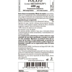 SOLGAR Folato Metafolin 400mcg (100 comprimidos)